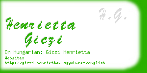 henrietta giczi business card